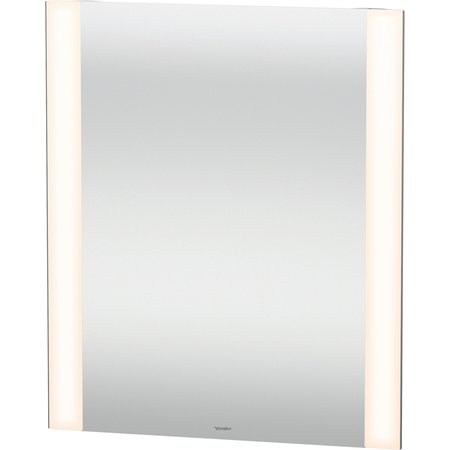 DURAVIT Light & Mirror Mirror, 23 5/8 X1 3/8 X27 1/2  White Matt, Light Fields, Square, Switch & External LM7865000006000